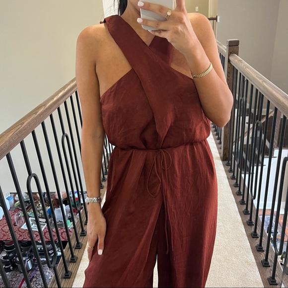 HALTER NECK JUMPSUIT WITH TIE - Picture 3 of 4